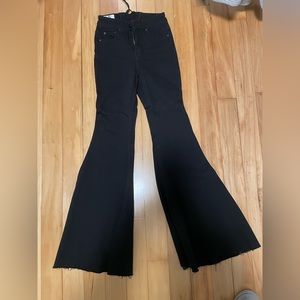 We the Free Free People CRVY high rise lace-up flare jeans, 25